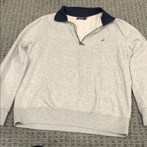 Large grey Nautical quarter zip pullover